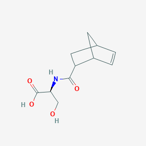 molecular formula C11H15NO4 B7586783 (2S)-2-(bicyclo[2.2.1]hept-5-ene-2-carbonylamino)-3-hydroxypropanoic acid 