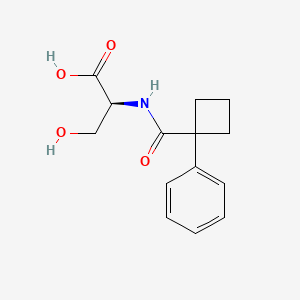 molecular formula C14H17NO4 B7586791 (2S)-3-hydroxy-2-[(1-phenylcyclobutanecarbonyl)amino]propanoic acid 