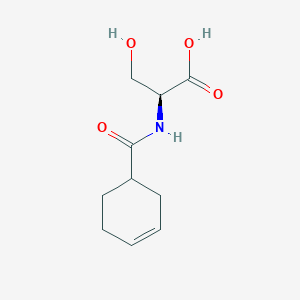 molecular formula C10H15NO4 B7586796 (2S)-2-(cyclohex-3-ene-1-carbonylamino)-3-hydroxypropanoic acid 
