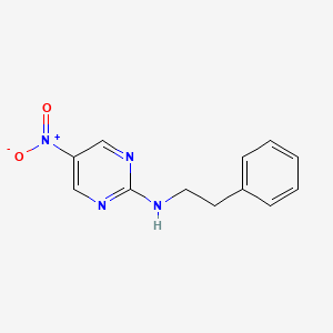 molecular formula C12H12N4O2 B7586812 5-nitro-N-(2-phenylethyl)pyrimidin-2-amine 