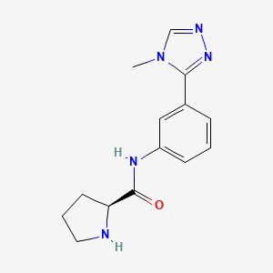 molecular formula C14H17N5O B7586822 (2S)-N-[3-(4-methyl-1,2,4-triazol-3-yl)phenyl]pyrrolidine-2-carboxamide 