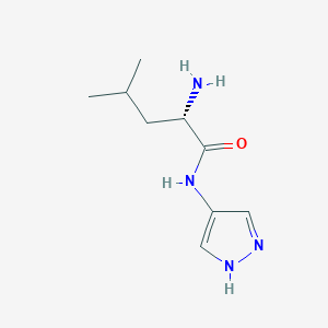 molecular formula C9H16N4O B7586844 (2S)-2-amino-4-methyl-N-(1H-pyrazol-4-yl)pentanamide 