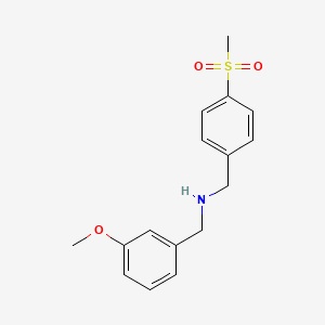 molecular formula C16H19NO3S B7586860 N-[(3-methoxyphenyl)methyl]-1-(4-methylsulfonylphenyl)methanamine 