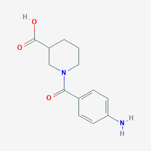 molecular formula C13H16N2O3 B7586866 1-(4-Aminobenzoyl)piperidine-3-carboxylic acid 