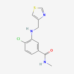 molecular formula C12H12ClN3OS B7586872 4-chloro-N-methyl-3-(1,3-thiazol-4-ylmethylamino)benzamide 
