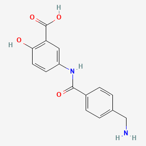 molecular formula C15H14N2O4 B7586892 5-[[4-(Aminomethyl)benzoyl]amino]-2-hydroxybenzoic acid 