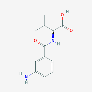 molecular formula C12H16N2O3 B7586902 (2S)-2-[(3-aminobenzoyl)amino]-3-methylbutanoic acid 