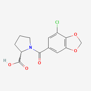 molecular formula C13H12ClNO5 B7586908 (2S)-1-(7-chloro-1,3-benzodioxole-5-carbonyl)pyrrolidine-2-carboxylic acid 