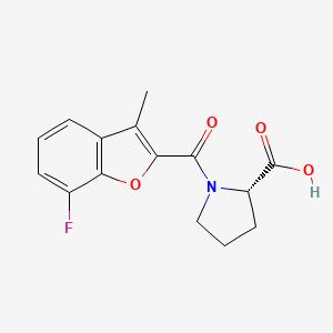 molecular formula C15H14FNO4 B7586917 (2S)-1-(7-fluoro-3-methyl-1-benzofuran-2-carbonyl)pyrrolidine-2-carboxylic acid 