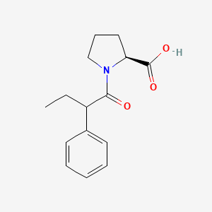 molecular formula C15H19NO3 B7586928 (2S)-1-(2-phenylbutanoyl)pyrrolidine-2-carboxylic acid 