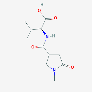 molecular formula C11H18N2O4 B7586944 (2S)-3-methyl-2-[(1-methyl-5-oxopyrrolidine-3-carbonyl)amino]butanoic acid 