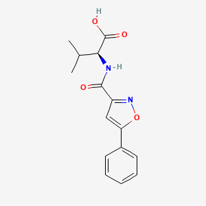molecular formula C15H16N2O4 B7586948 (2S)-3-methyl-2-[(5-phenyl-1,2-oxazole-3-carbonyl)amino]butanoic acid 