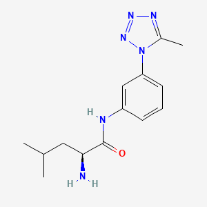 molecular formula C14H20N6O B7586954 (2S)-2-amino-4-methyl-N-[3-(5-methyltetrazol-1-yl)phenyl]pentanamide 