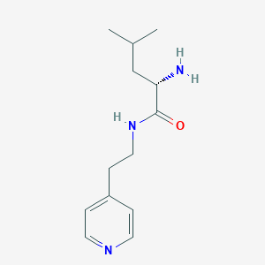 molecular formula C13H21N3O B7586957 (2S)-2-amino-4-methyl-N-(2-pyridin-4-ylethyl)pentanamide 