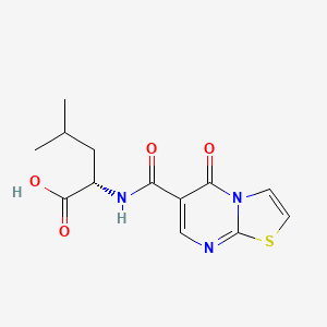 molecular formula C13H15N3O4S B7586987 (2S)-4-methyl-2-[(5-oxo-[1,3]thiazolo[3,2-a]pyrimidine-6-carbonyl)amino]pentanoic acid 