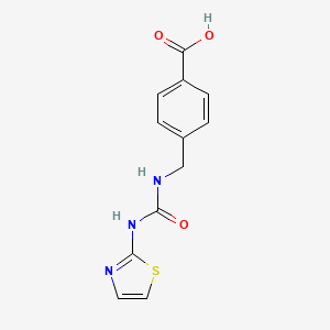 molecular formula C12H11N3O3S B7586989 4-[(1,3-Thiazol-2-ylcarbamoylamino)methyl]benzoic acid 