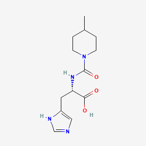 molecular formula C13H20N4O3 B7586994 (2S)-3-(1H-imidazol-5-yl)-2-[(4-methylpiperidine-1-carbonyl)amino]propanoic acid 