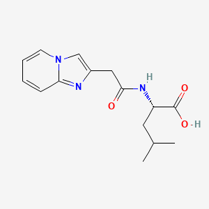 molecular formula C15H19N3O3 B7586999 (2S)-2-[(2-imidazo[1,2-a]pyridin-2-ylacetyl)amino]-4-methylpentanoic acid 