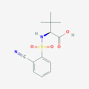 molecular formula C13H16N2O4S B7587004 (2S)-2-[(2-cyanophenyl)sulfonylamino]-3,3-dimethylbutanoic acid 