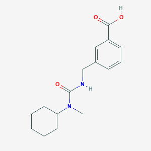 molecular formula C16H22N2O3 B7587012 3-[[[Cyclohexyl(methyl)carbamoyl]amino]methyl]benzoic acid 