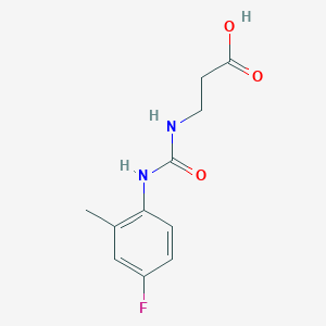 molecular formula C11H13FN2O3 B7587019 3-[(4-Fluoro-2-methylphenyl)carbamoylamino]propanoic acid 