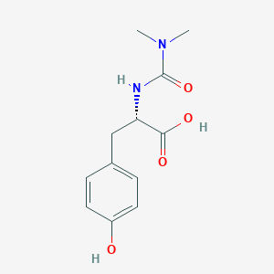 molecular formula C12H16N2O4 B7587026 (2S)-2-(dimethylcarbamoylamino)-3-(4-hydroxyphenyl)propanoic acid 