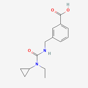molecular formula C14H18N2O3 B7587034 3-[[[Cyclopropyl(ethyl)carbamoyl]amino]methyl]benzoic acid 