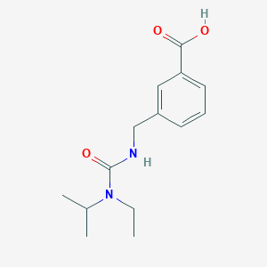 molecular formula C14H20N2O3 B7587036 3-[[[Ethyl(propan-2-yl)carbamoyl]amino]methyl]benzoic acid 