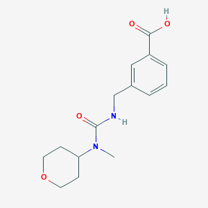 molecular formula C15H20N2O4 B7587038 3-[[[Methyl(oxan-4-yl)carbamoyl]amino]methyl]benzoic acid 