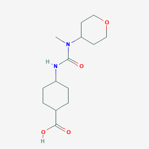 molecular formula C14H24N2O4 B7587042 4-[[Methyl(oxan-4-yl)carbamoyl]amino]cyclohexane-1-carboxylic acid 