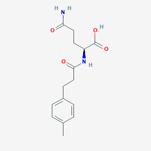 molecular formula C15H20N2O4 B7587043 (2S)-5-amino-2-[3-(4-methylphenyl)propanoylamino]-5-oxopentanoic acid 