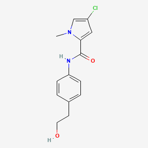 molecular formula C14H15ClN2O2 B7587050 4-chloro-N-[4-(2-hydroxyethyl)phenyl]-1-methylpyrrole-2-carboxamide 