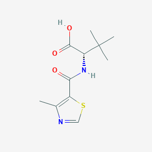 molecular formula C11H16N2O3S B7587054 (2S)-3,3-dimethyl-2-[(4-methyl-1,3-thiazole-5-carbonyl)amino]butanoic acid 