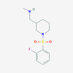 molecular formula C13H19FN2O2S B7587078 1-[1-(2-fluorophenyl)sulfonylpiperidin-3-yl]-N-methylmethanamine 