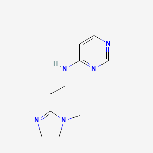 molecular formula C11H15N5 B7587089 6-methyl-N-[2-(1-methylimidazol-2-yl)ethyl]pyrimidin-4-amine 