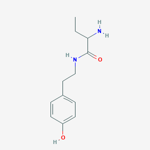 molecular formula C12H18N2O2 B7587110 2-amino-N-[2-(4-hydroxyphenyl)ethyl]butanamide 