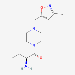molecular formula C14H24N4O2 B7587118 (2S)-2-amino-3-methyl-1-[4-[(3-methyl-1,2-oxazol-5-yl)methyl]piperazin-1-yl]butan-1-one 