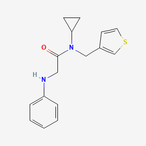 molecular formula C16H18N2OS B7587133 2-anilino-N-cyclopropyl-N-(thiophen-3-ylmethyl)acetamide 