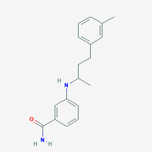 molecular formula C18H22N2O B7587144 3-[4-(3-Methylphenyl)butan-2-ylamino]benzamide 