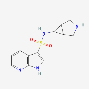 molecular formula C12H14N4O2S B7587171 N-(3-azabicyclo[3.1.0]hexan-6-yl)-1H-pyrrolo[2,3-b]pyridine-3-sulfonamide 