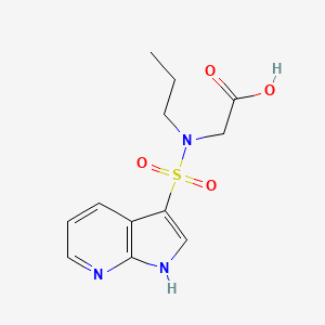 molecular formula C12H15N3O4S B7587180 2-[propyl(1H-pyrrolo[2,3-b]pyridin-3-ylsulfonyl)amino]acetic acid 