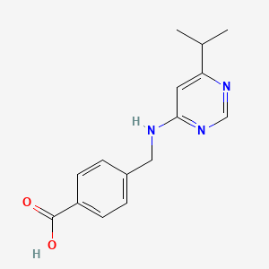 molecular formula C15H17N3O2 B7587183 4-[[(6-Propan-2-ylpyrimidin-4-yl)amino]methyl]benzoic acid 