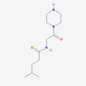 molecular formula C12H23N3O2 B7587192 4-methyl-N-(2-oxo-2-piperazin-1-ylethyl)pentanamide 