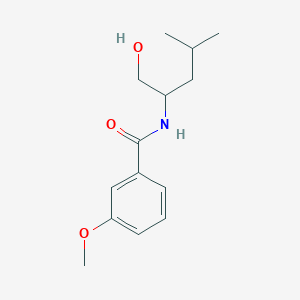 molecular formula C14H21NO3 B7587198 N-(1-hydroxy-4-methylpentan-2-yl)-3-methoxybenzamide 