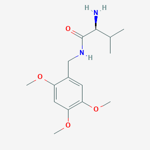 molecular formula C15H24N2O4 B7587200 (2S)-2-amino-3-methyl-N-[(2,4,5-trimethoxyphenyl)methyl]butanamide 