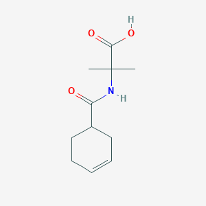 molecular formula C11H17NO3 B7587208 2-(Cyclohex-3-ene-1-carbonylamino)-2-methylpropanoic acid 