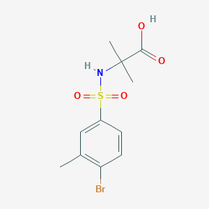 molecular formula C11H14BrNO4S B7587226 2-[(4-Bromo-3-methylphenyl)sulfonylamino]-2-methylpropanoic acid 