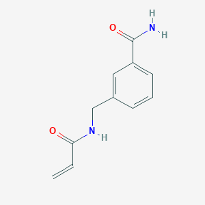 molecular formula C11H12N2O2 B7587234 3-[(Prop-2-enoylamino)methyl]benzamide 