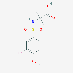 molecular formula C11H14FNO5S B7587241 2-[(3-Fluoro-4-methoxyphenyl)sulfonylamino]-2-methylpropanoic acid 