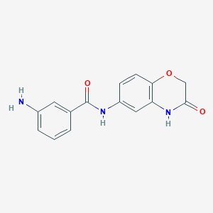molecular formula C15H13N3O3 B7587247 3-amino-N-(3-oxo-4H-1,4-benzoxazin-6-yl)benzamide 